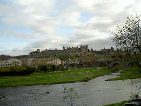 Die Aude in Carcassonne
