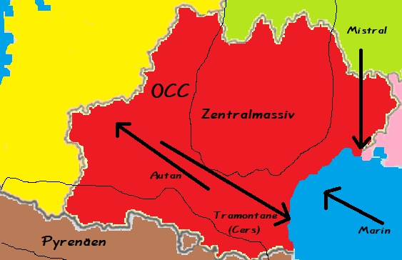 Die Winde in Okzitanien